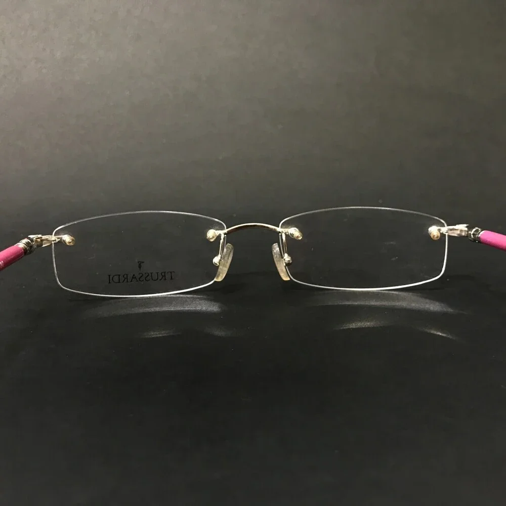 Trussardi Eyeglasses Frames TE 10831 A97 Pink Silver Rectangular 52-17-130